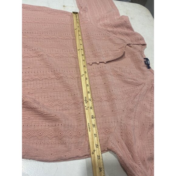 Frye Top Womens XL Blush Pink Textured Long‎ Sleeve Casual Blouse Pullover - Picture 8 of 10